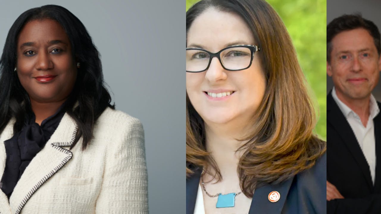 Adrienne L. Johnson (left), Jamie Snook (middle) and Nicolas Petrovic (right).