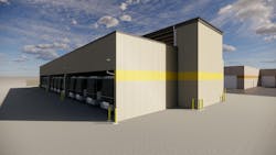 The image shows a rendering of the upcoming facility exterior. The image shows a rendering of the upcoming facility exterior.