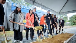 DASH leaders throw shovels of dirt to break ground on the facility expansion. DASH leaders throw shovels of dirt to break ground on the facility expansion.