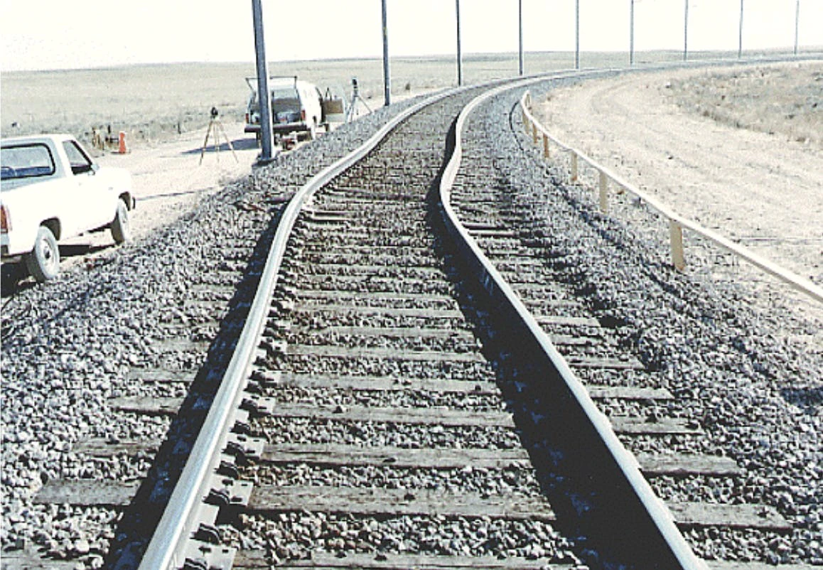 rail tracks with a buckle