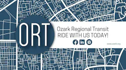 The image shows the Ozark ORT logo overlaid on a city map of the area.