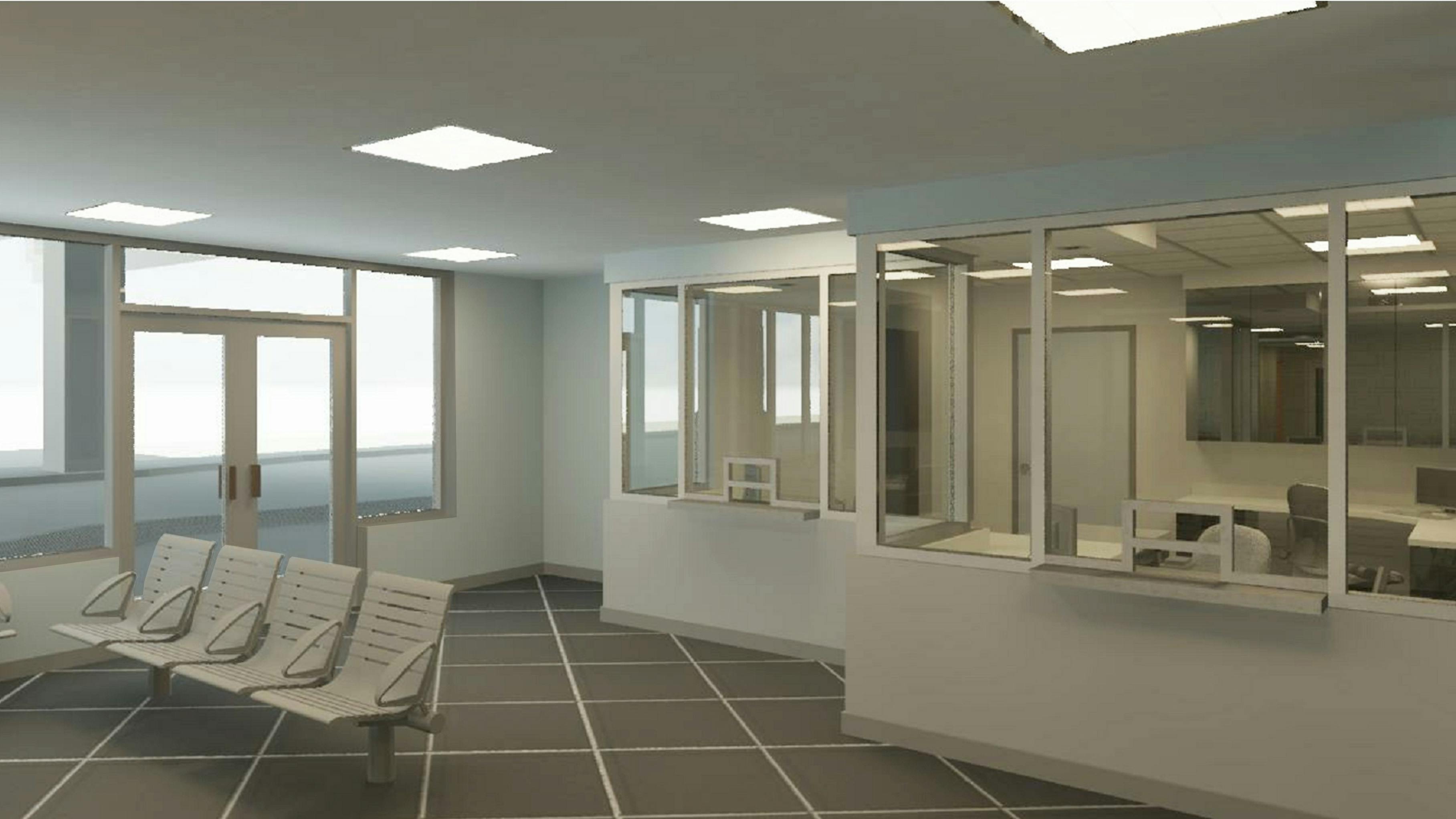 A rendering of the renovated Downtown Transit Center.