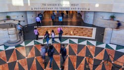 Travelers at Los Angeles Union Station. Travelers at Los Angeles Union Station.