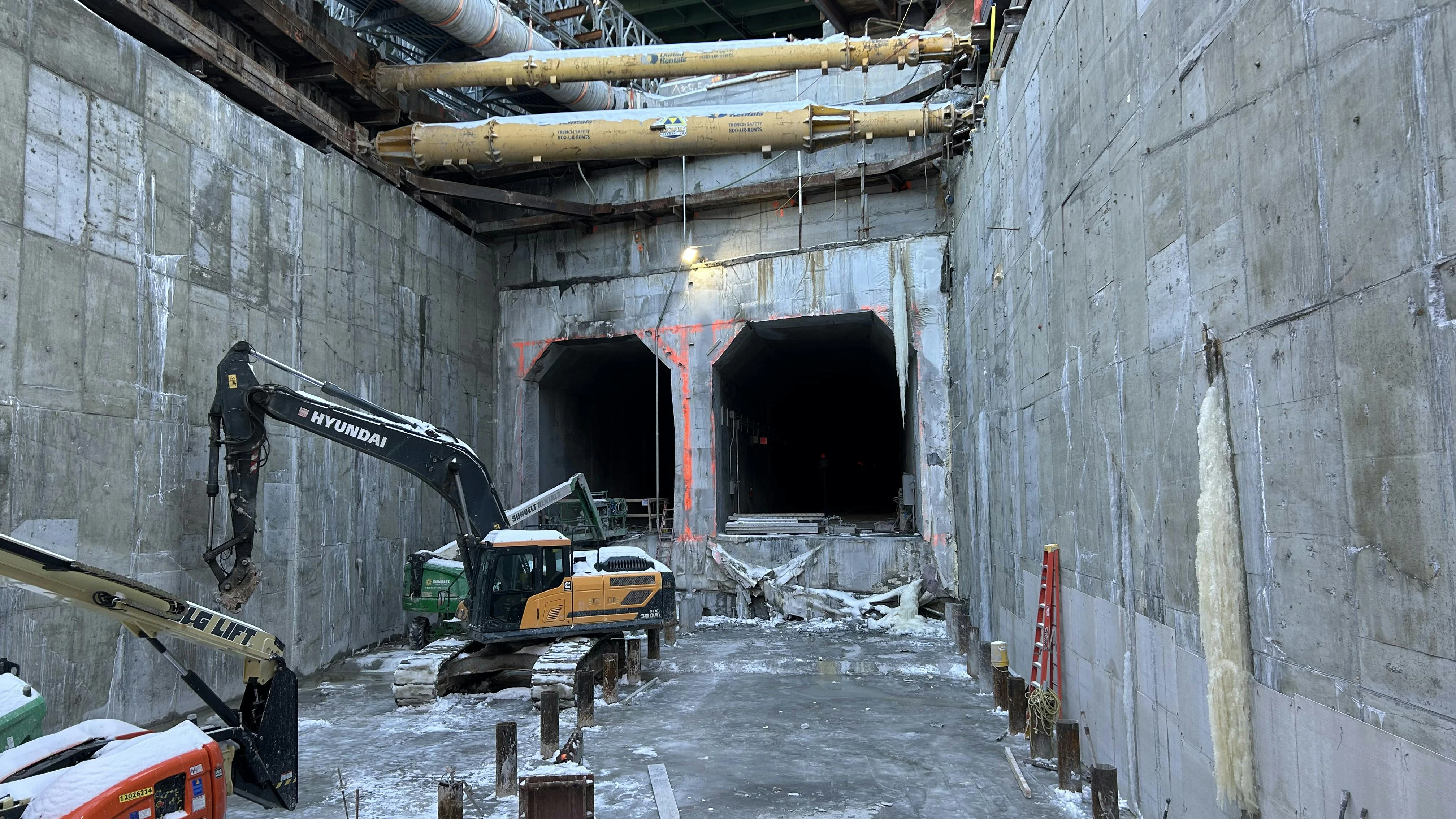 In January 2026, the openings for both tunnel tubes connecting the section of the Hudson Yards Concrete Casing that are currently under construction to the part of the concrete casing that is already finished.