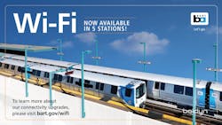 Riders on Bay Area Rapid Transit systems can now access free Wi-Fi at five heavily traveled stations. Riders on Bay Area Rapid Transit systems can now access free Wi-Fi at five heavily traveled stations.