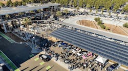 Solar panels on the roof and in parking lot of Warm Springs / South Fremont Station. Solar panels on the roof and in parking lot of Warm Springs / South Fremont Station.