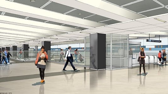 A rendering of the future updated Civic Center-UN Plaza.