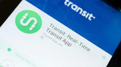 The image displays a close up of the Transit App listing on the Google Play Store.