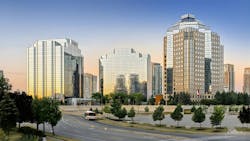 A rendering of Hitachi Rail's new Canadian headquarters in Toronto, Ontario. A rendering of Hitachi Rail's new Canadian headquarters in Toronto, Ontario.