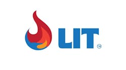 The image displays the LIT logo font next to the logo flame. The image displays the LIT logo font next to the logo flame.