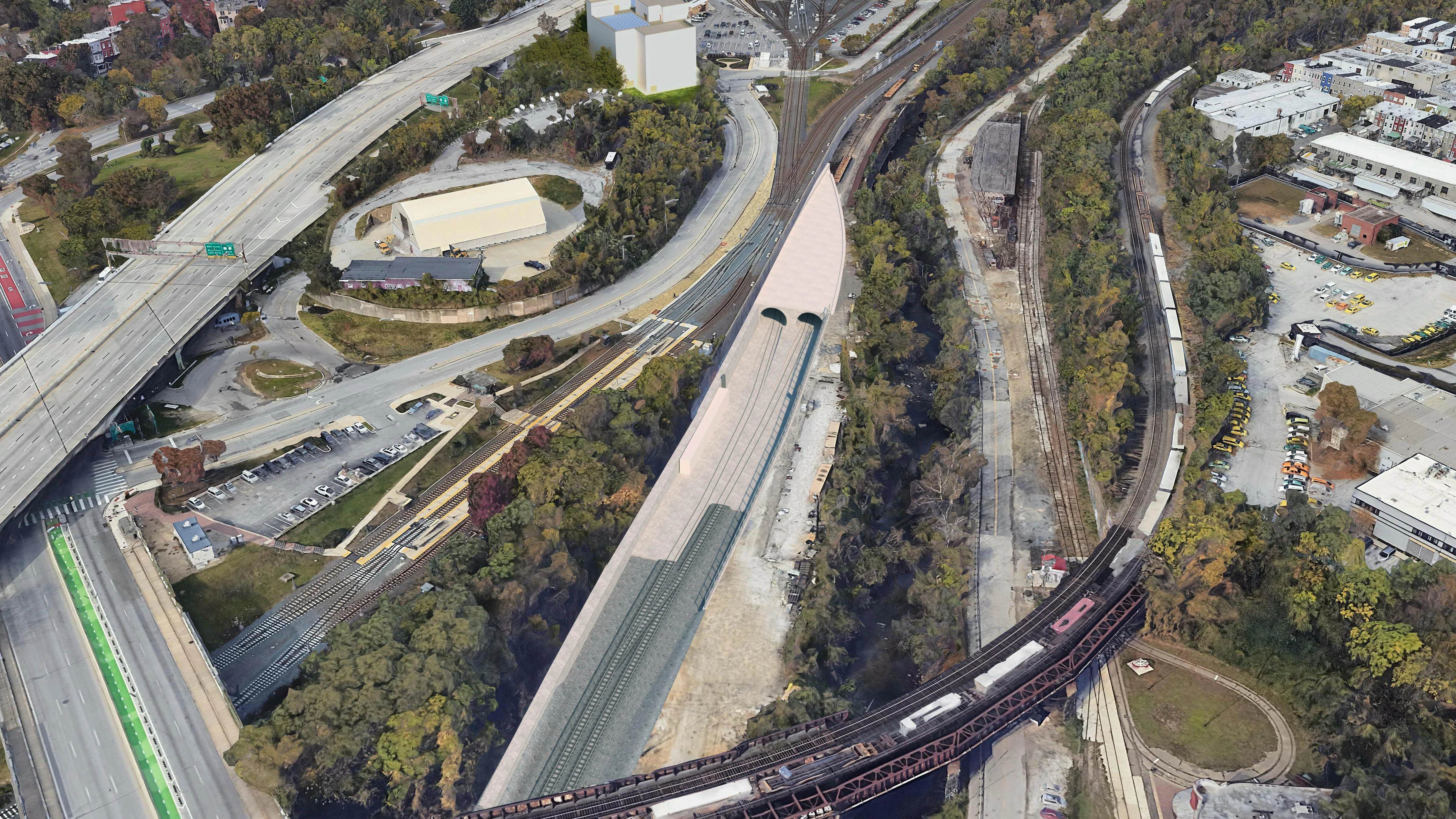 The North Portal aerial view of the B&P Tunnel Replacement Program.