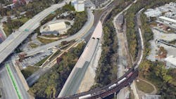 The North Portal aerial view of the B&P Tunnel Replacement Program. The North Portal aerial view of the B&P Tunnel Replacement Program.