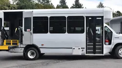 A Coach & Equipment Bus Sales paratransit vehicle. A Coach & Equipment Bus Sales paratransit vehicle.