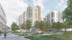 A rendering of the Parcel A South building.