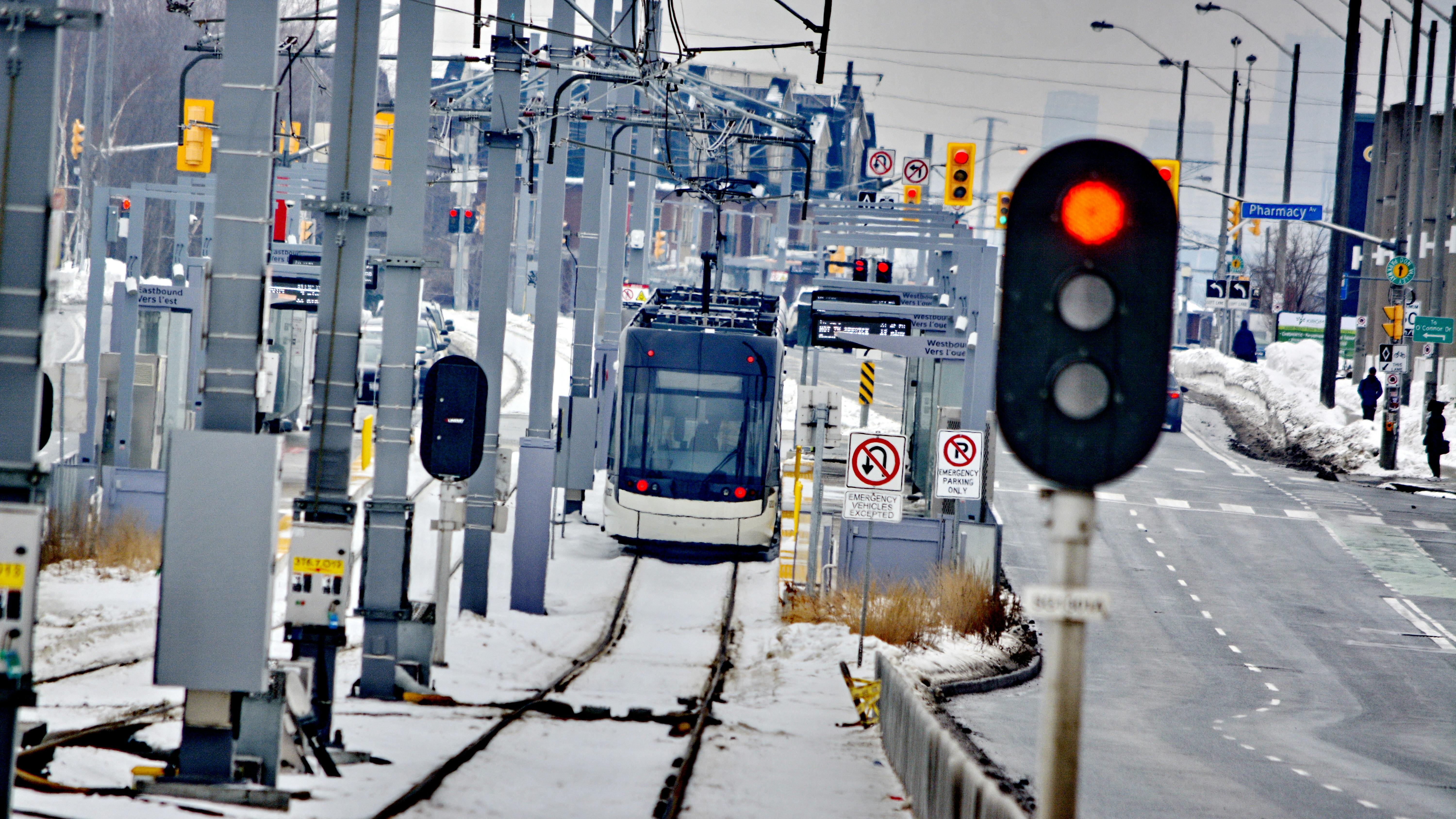 A Line 5 vehicle undergoes testing.