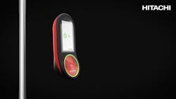 The imaghe shows the new Hitachi BV700 fare validator featuring a 7-inch screen and a circular plate for contactless payment tapping. The imaghe shows the new Hitachi BV700 fare validator featuring a 7-inch screen and a circular plate for contactless payment tapping.