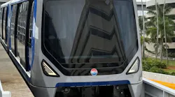 The image shows the front of one of the new Alstom APMs being delivered to TPA.