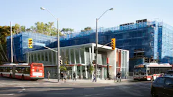 People walk, bike and board buses around the new Forest Hill Station. People walk, bike and board buses around the new Forest Hill Station.
