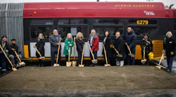 From left to right: Community members Arya Nguyen and Prem Subedi, King County Metro General Manager Michelle Allison, State Rep. David Hackney (D-WA-11), Auburn Deputy Mayor Tracy Taylor, Kent Mayor Dana Ralph, Renton Mayor Armondo Pavone, King County Councilmembers Steffani Fain and Peter von Reichbauer, King County Executive Girmay Zahilay, State Rep. Debra Entenman (D-WA-47), Renton Councilmember Valerie O’Halloran.