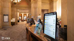 A Massachusetts Bay Transportation Authority Technology Innovation Department screen at Robbins Library. A Massachusetts Bay Transportation Authority Technology Innovation Department screen at Robbins Library.