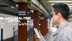 An MTA passengers checks arrival times on the new MTA app while standing on the Fulton Street platform. An MTA passengers checks arrival times on the new MTA app while standing on the Fulton Street platform.