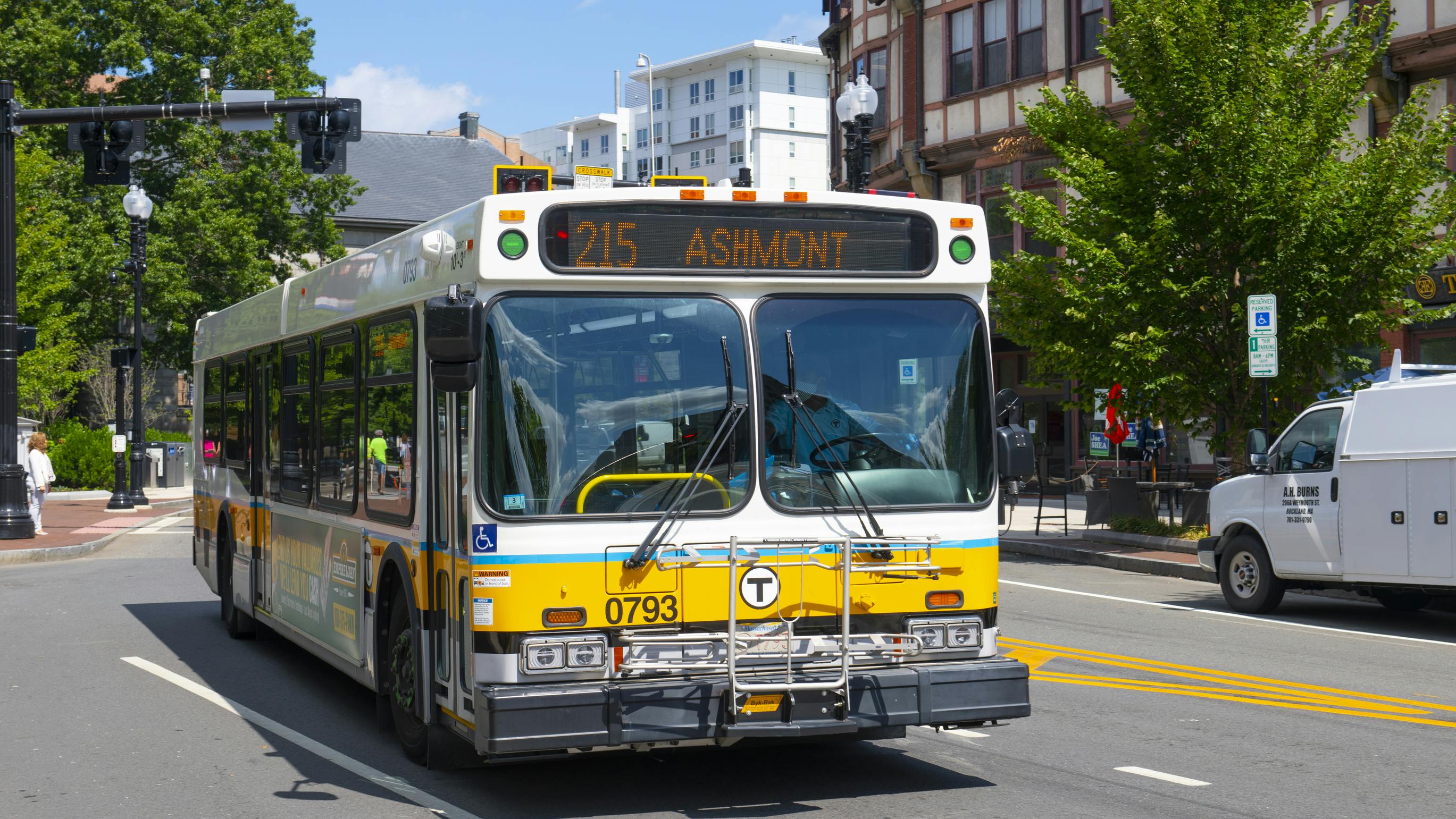 Massachusetts Bay Transportation Authority Bus Route 215 in Quincy, Mass.