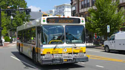 Massachusetts Bay Transportation Authority Bus Route 215 in Quincy, Mass. Massachusetts Bay Transportation Authority Bus Route 215 in Quincy, Mass.
