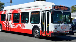 Bus of San Diego Metropolitan Transit System.