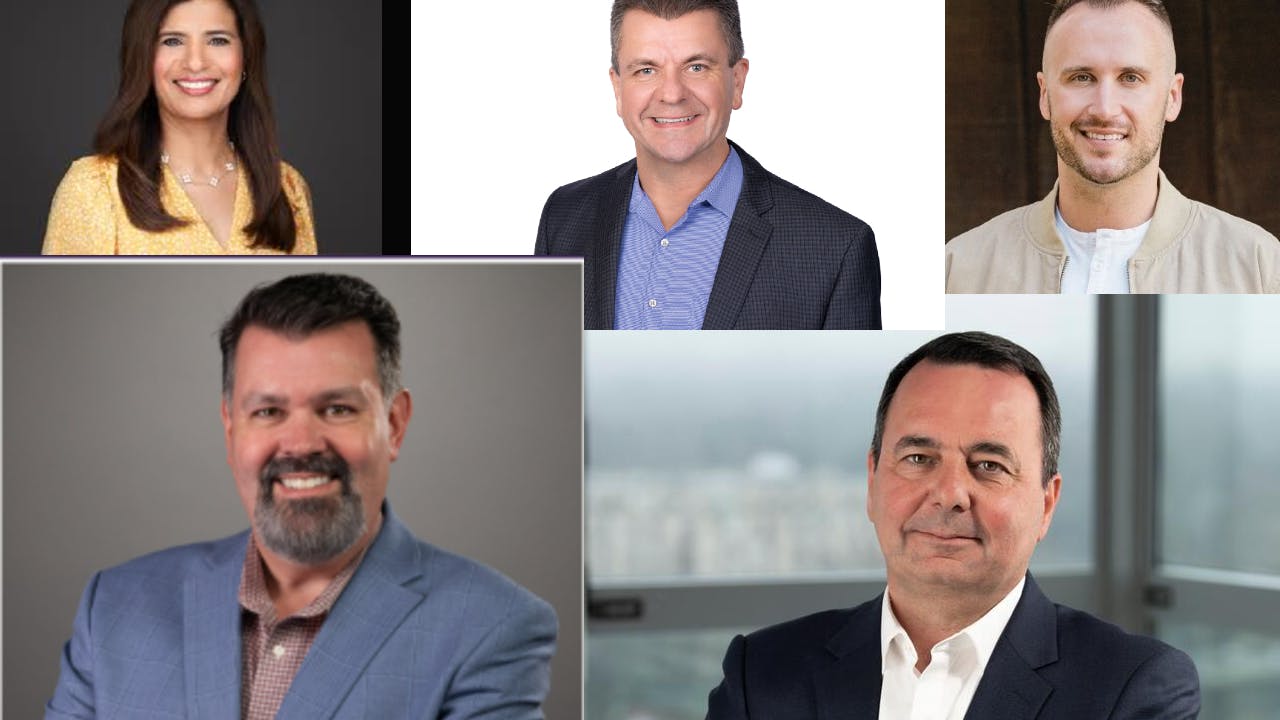 Priya Jain (top left), Rob Marion (top middle), Nick Zornes (top right), Brian Costello (bottom left) and Martin Sion (bottom right).