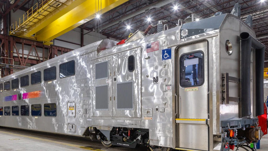 New Jersey Transit has received the first of 374 multilevel III rail cars.