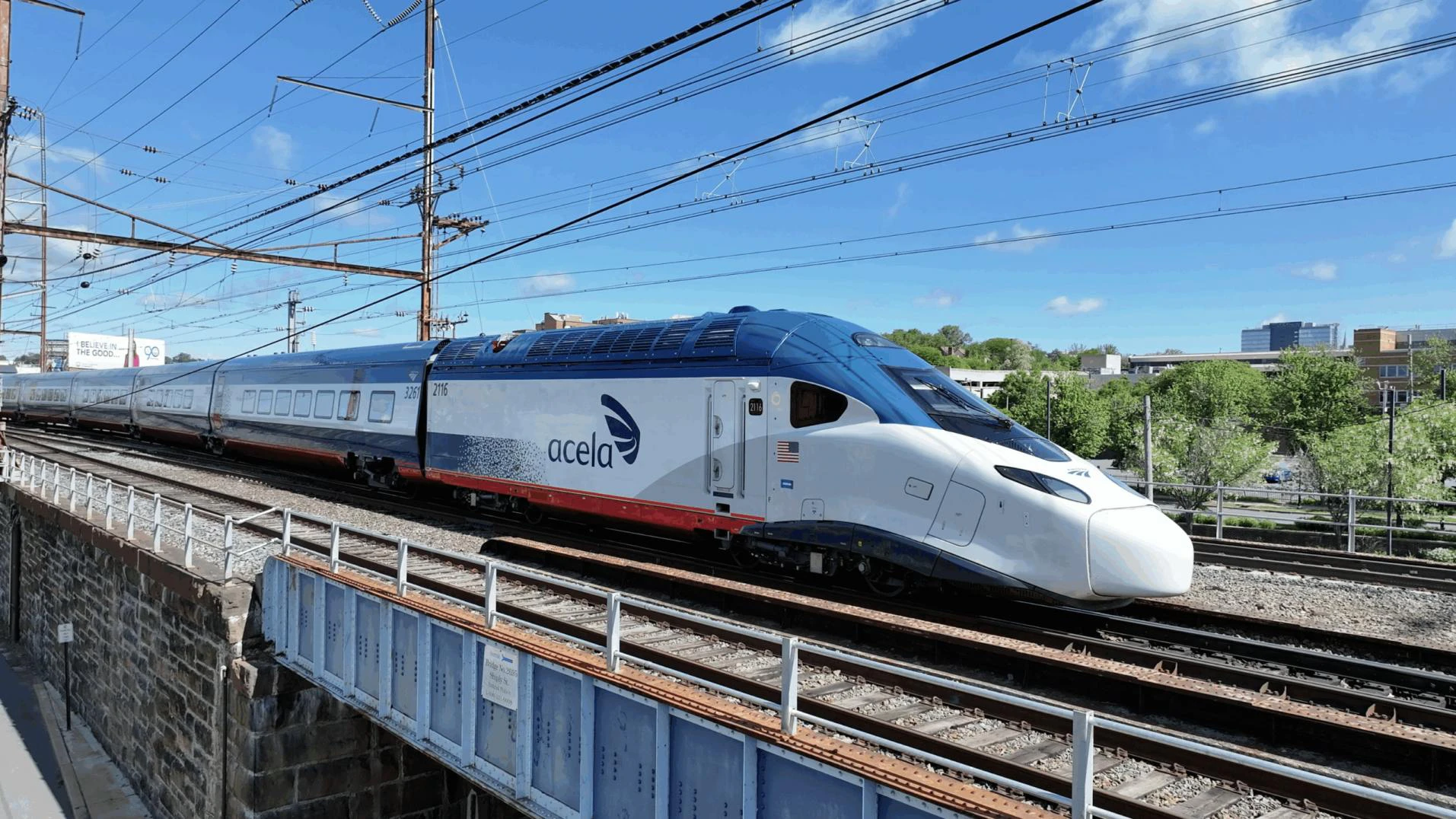 An Amtrak Acela train.