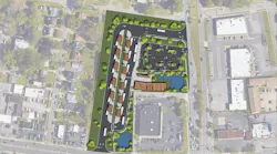 A preliminary rendering of the future site.