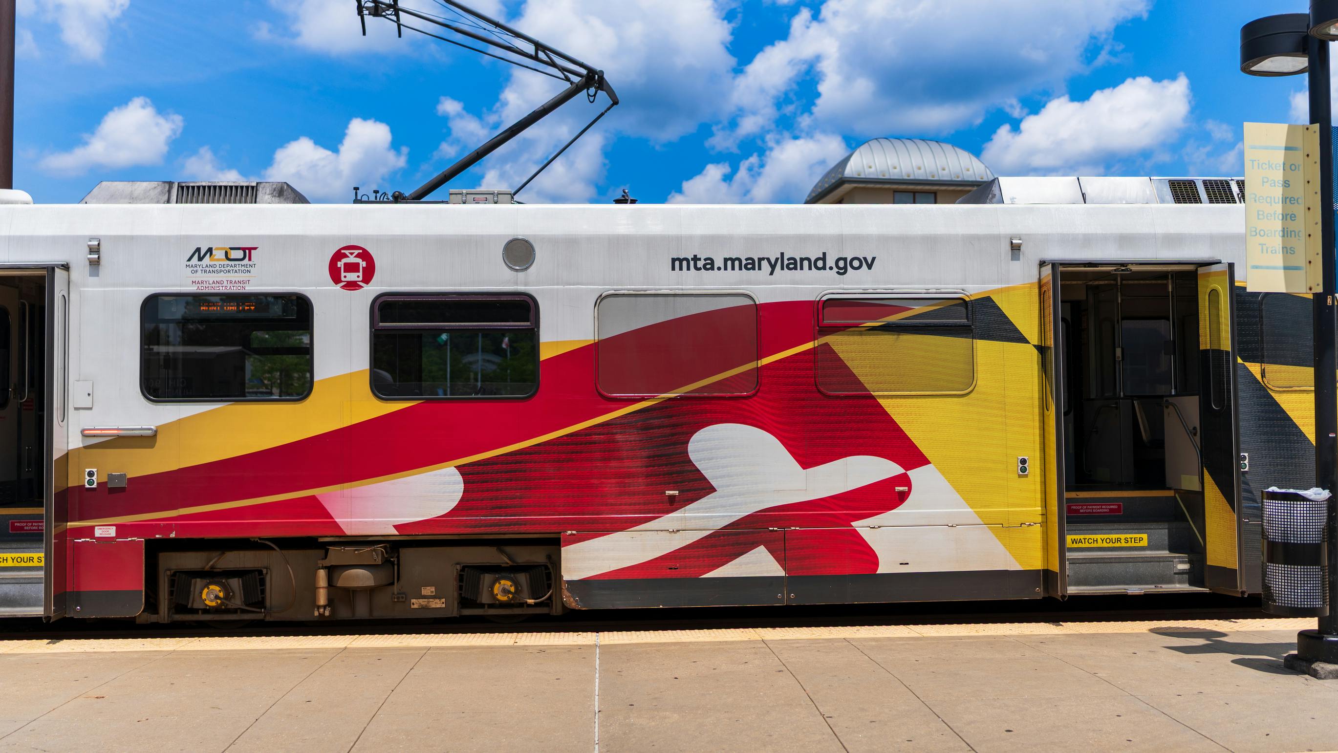 Maryland Transit Administration Trolley at Station.