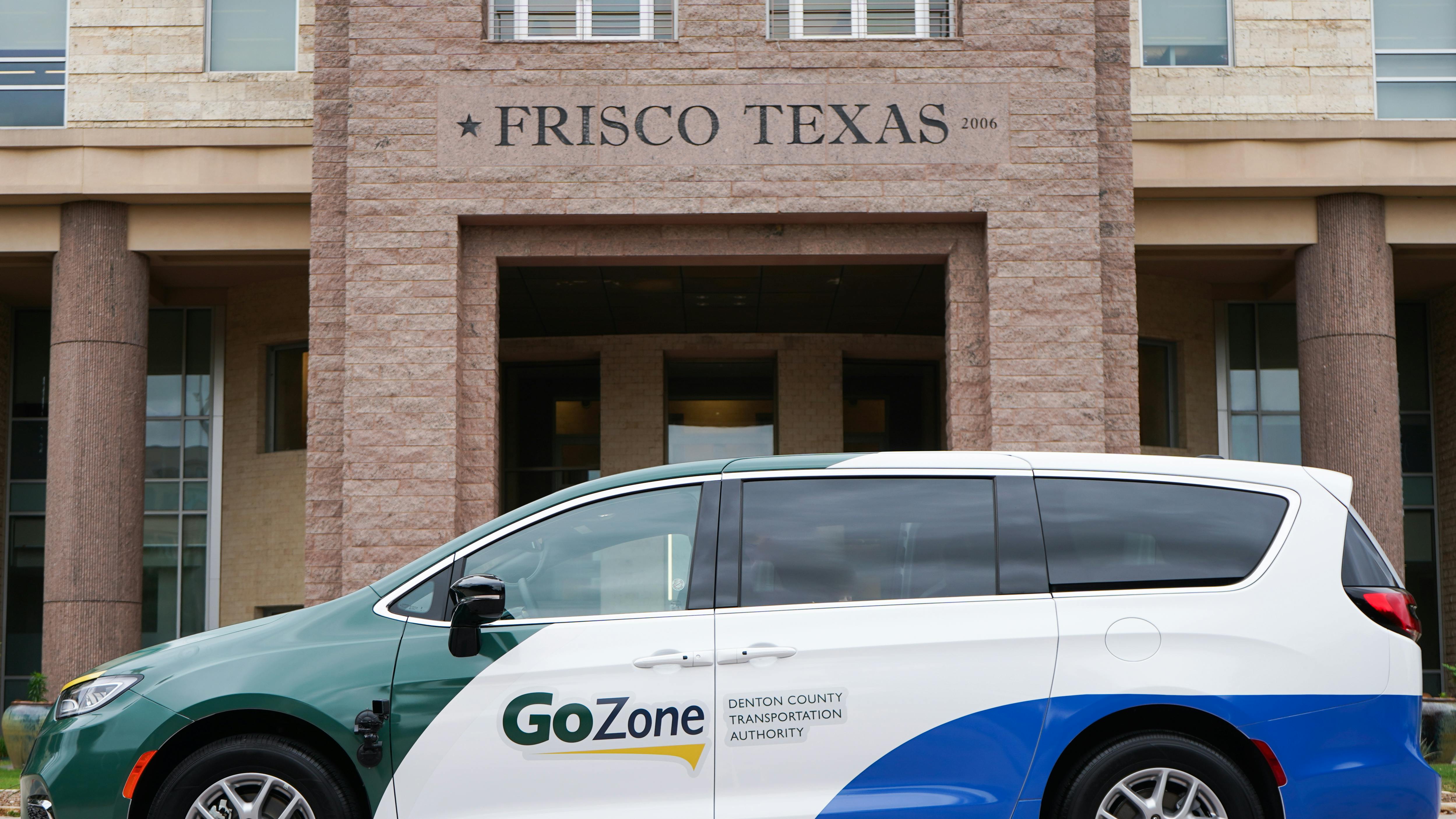 A GoZone vehicle in the city of Frisco.