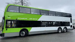 A BC Transit double-decker bus. A BC Transit double-decker bus.