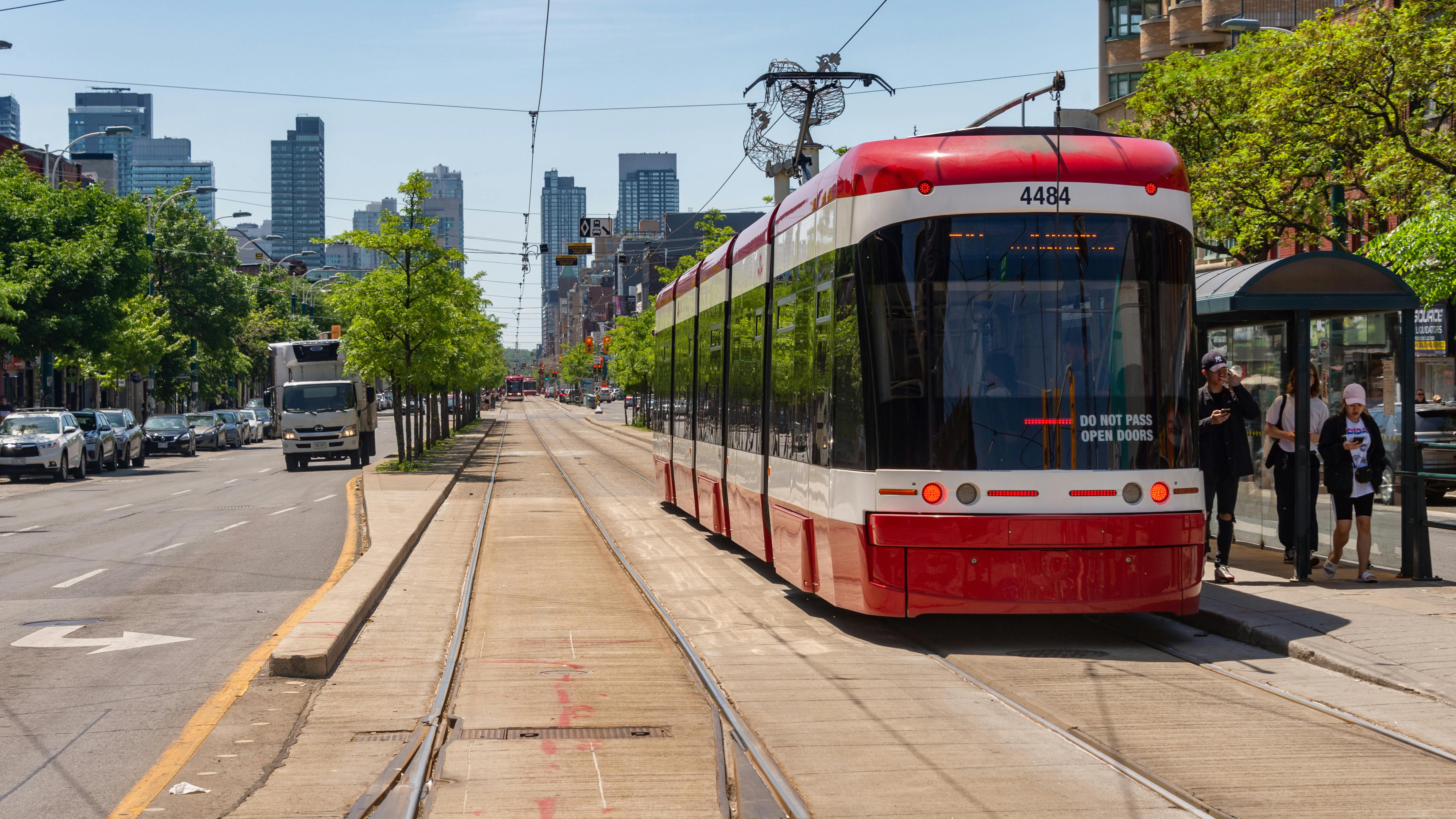 A Toronto Transit Commission Streetcar in Downtown Toronto.