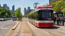 A Toronto Transit Commission Streetcar in Downtown Toronto. A Toronto Transit Commission Streetcar in Downtown Toronto.