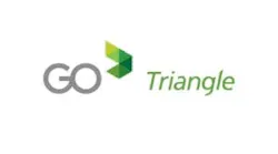 The GoTriangle logo, with 'GO' in gray capital letters beside a green arrow graphic and 'Triangle' in green italic lettering.