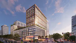 A rendering of the downtown transfer hub project. A rendering of the downtown transfer hub project.