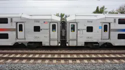 A New Jersey Transit commuter train on the Northeast Corridor line stopped on the tracks at the Princeton Junction station. A New Jersey Transit commuter train on the Northeast Corridor line stopped on the tracks at the Princeton Junction station.