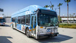 An OCBus parked in a lot at ARTIC, located in Anaheim, Calif. An OCBus parked in a lot at ARTIC, located in Anaheim, Calif.