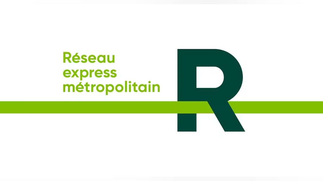 R&eacute;seau express m&eacute;tropolitain logo.