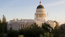 The California State House is photographed at golden hour from the air. The California State House is photographed at golden hour from the air.