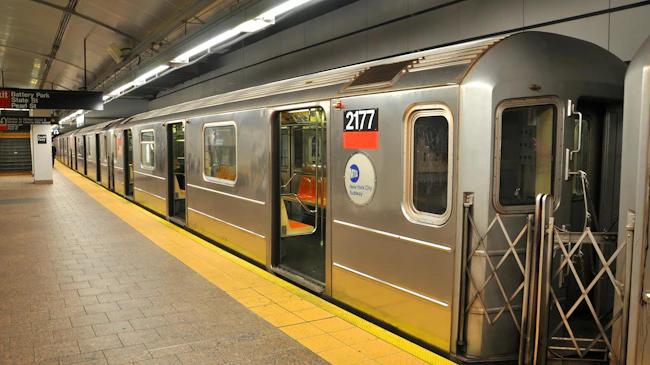 A New york City Metropolitan Transportation Authority subway in Manhattan.