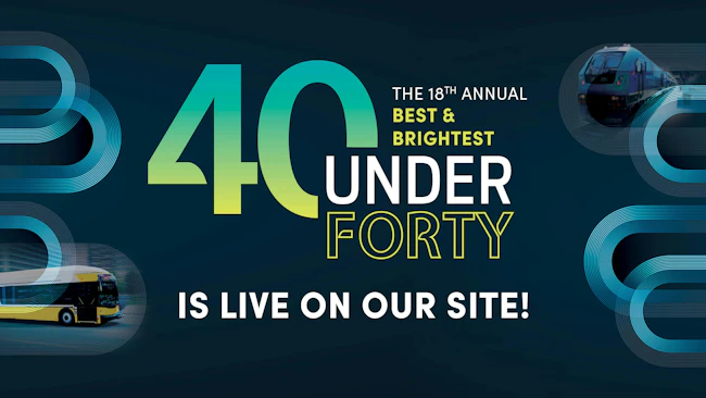Mass Transit Magazine's 40 Under 40 is live graphic.