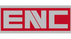 The ENC (ElDorado National-California) logo, featuring bold gray block lettering on a red rectangular background with a gray border.