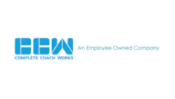 Logo for Complete Coach Works, showing the stylized blue 'CCW' mark beside the tagline 'An Employee Owned Company' on a white background.
