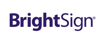 The BrightSign is shown in thick, purple font.