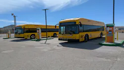 SCRTD’s BEBs charge at the Sunland Park Mobility and Energy Hub.