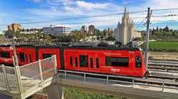 A San Diego MTS trolley.